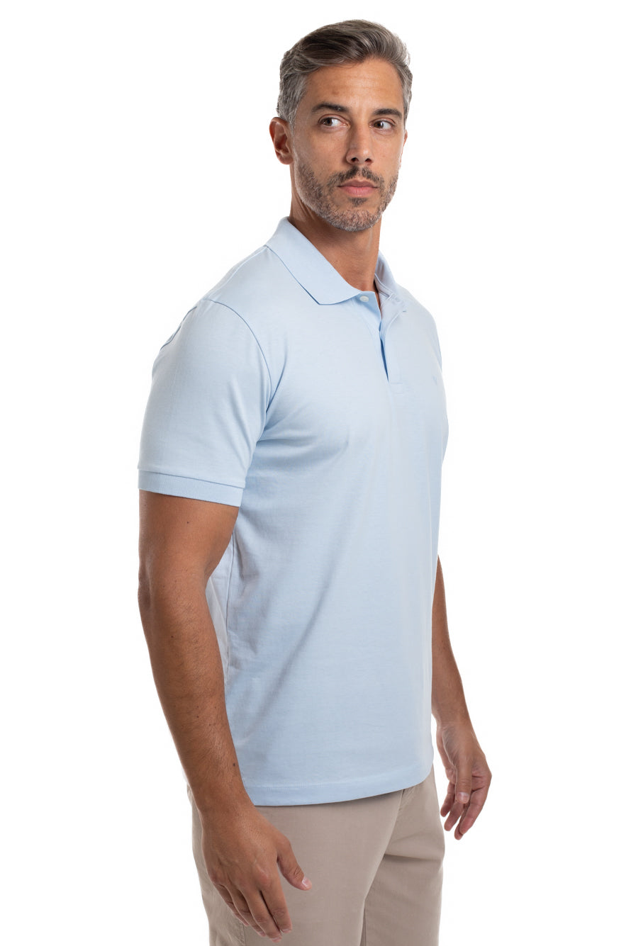 Polo Manga Curta Importada - Azul Celeste