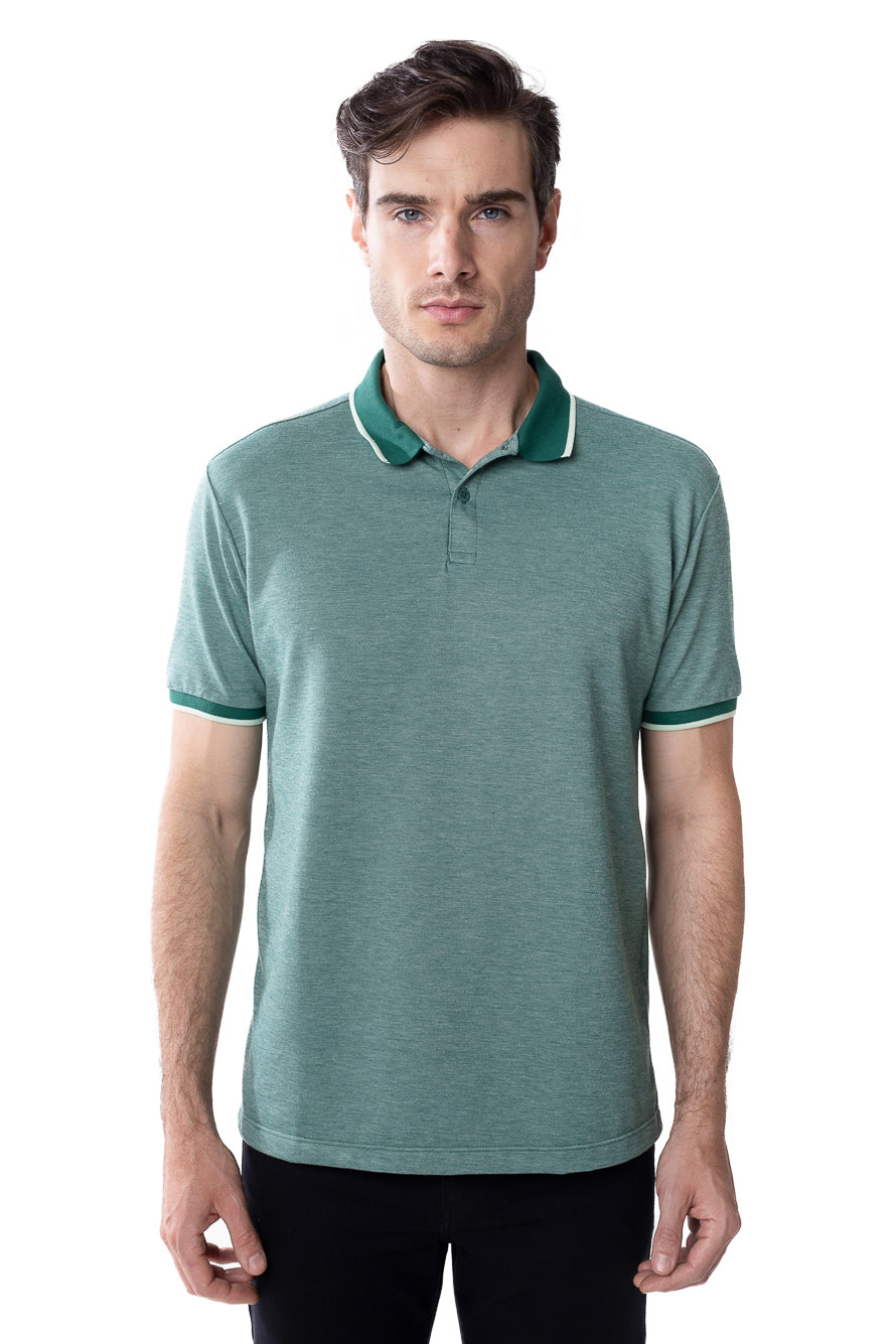 Polo Manga Curta 1/2 Malha Binada - Verde