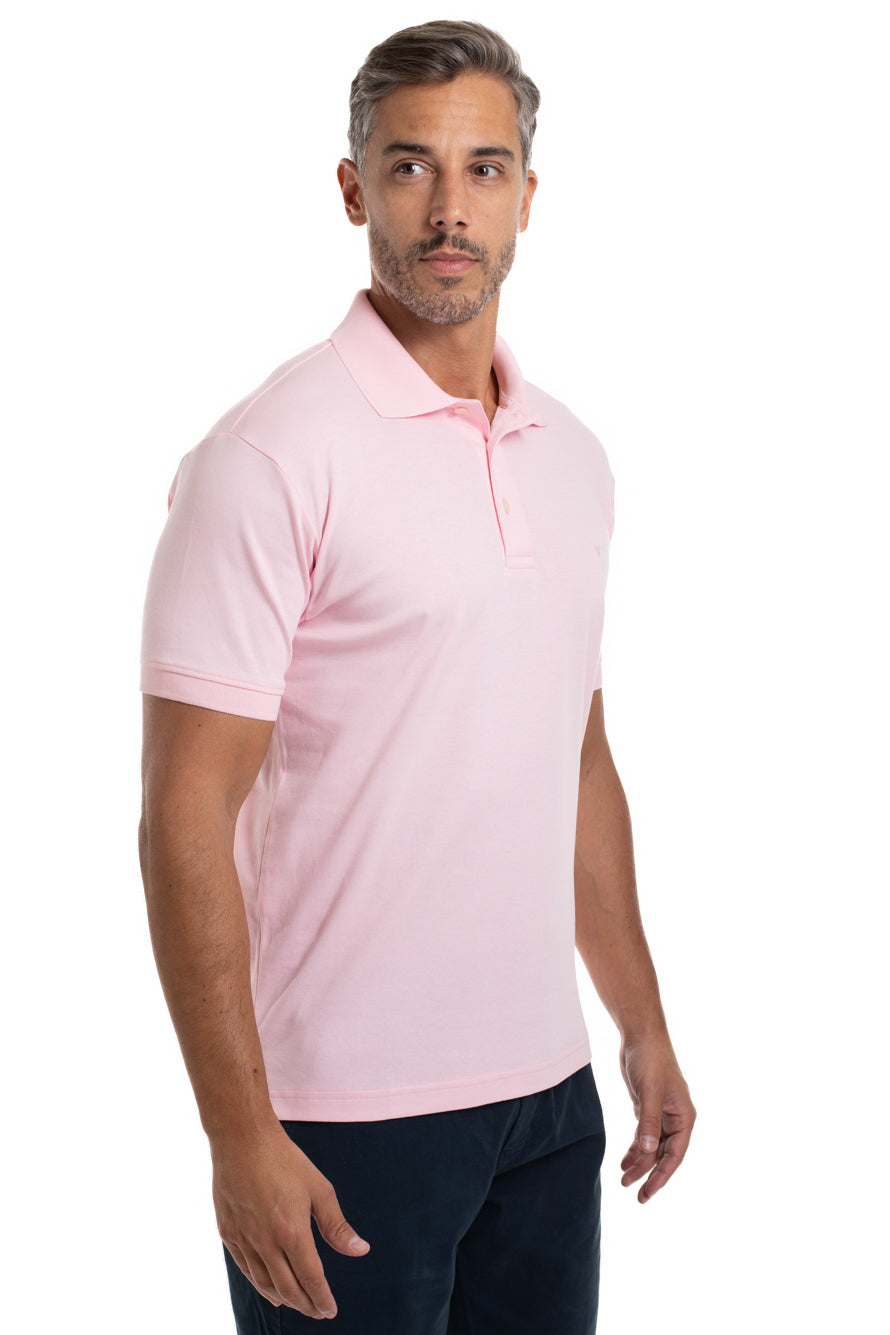 Polo Lisa Algodão Peruano - Rosa Claro