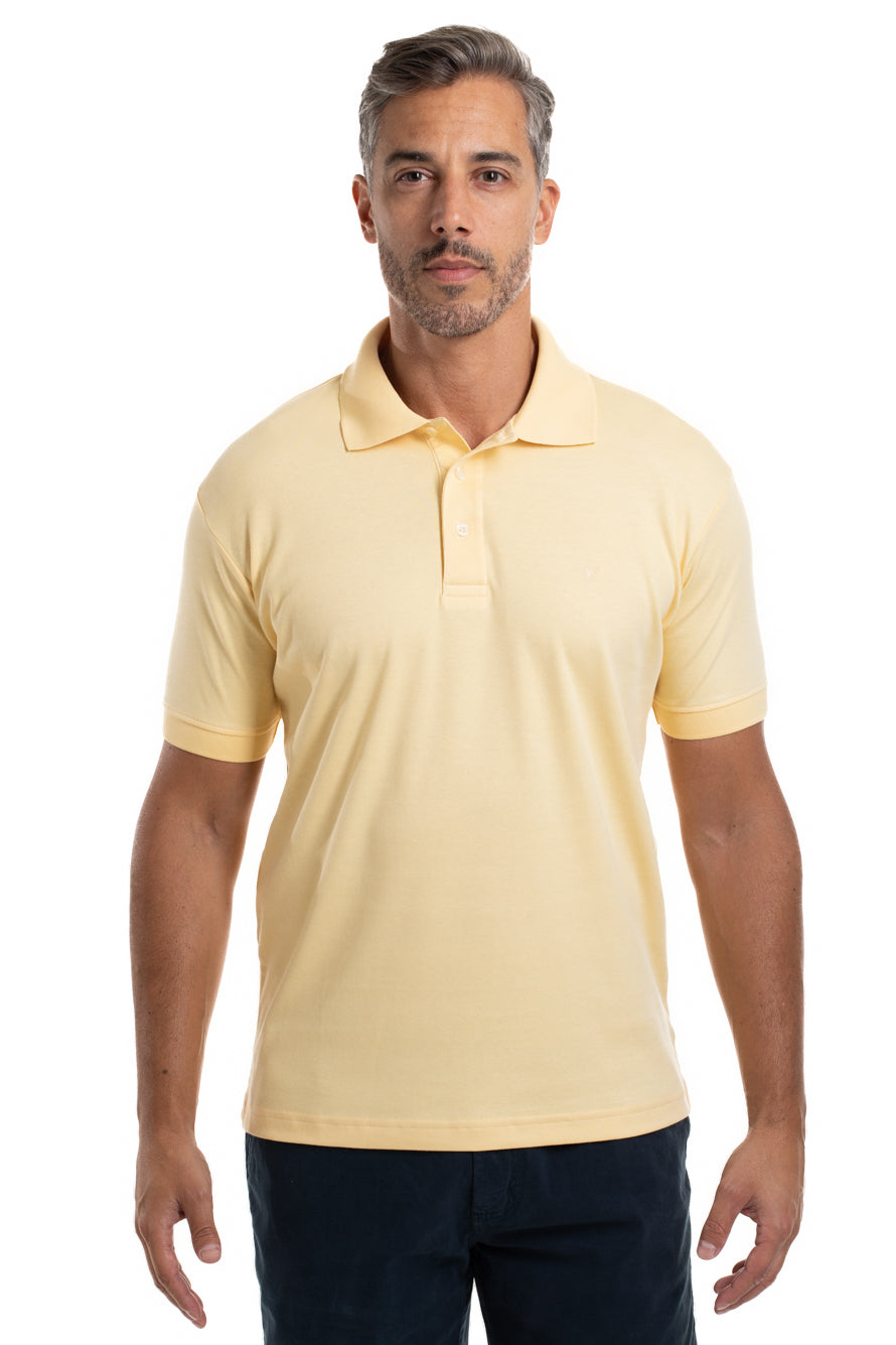 Polo Lisa Algodão Peruano - Amarelo Claro