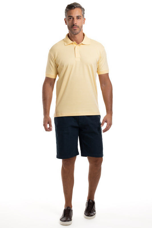 Polo Lisa Algodão Peruano - Amarelo Claro