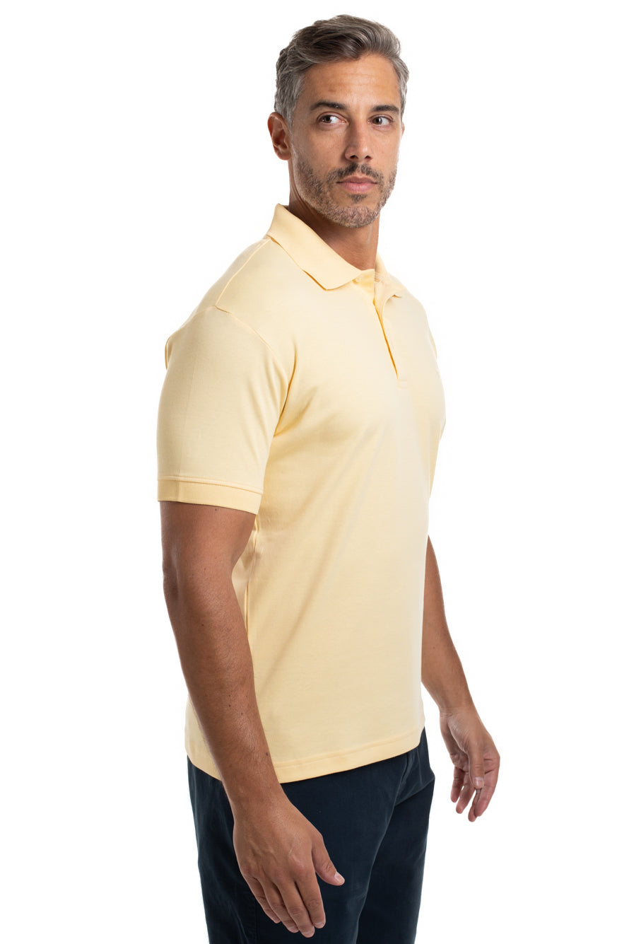 Polo Lisa Algodão Peruano - Amarelo Claro