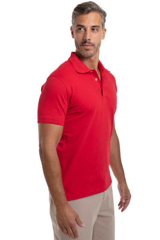 Polo Manga Curta Piquet Importada - Vermelho