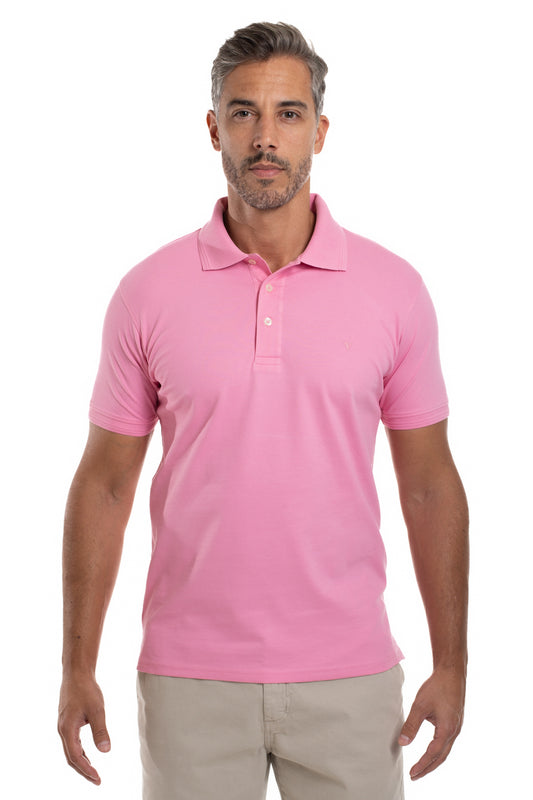 Polo Manga Curta Piquet Importada - Rosa