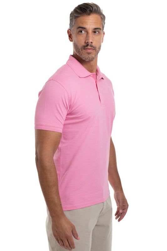 Polo Manga Curta Piquet Importada - Rosa