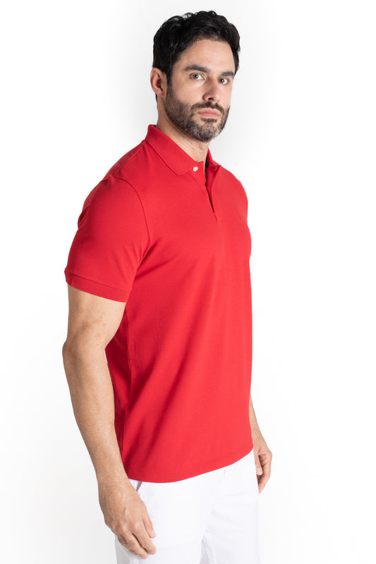 Polo Piquet Manga Curta - Vermelho