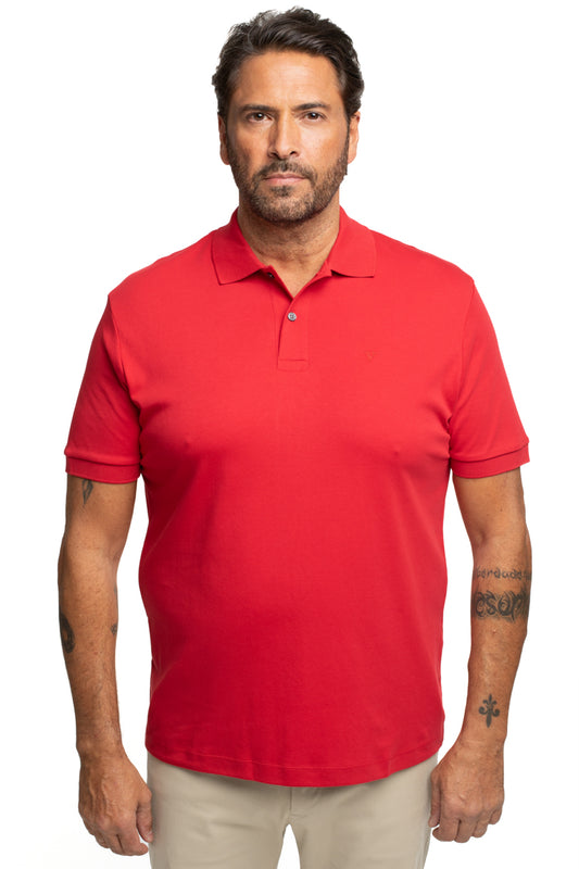 Polo Slim Pima Interlock - Vermelho