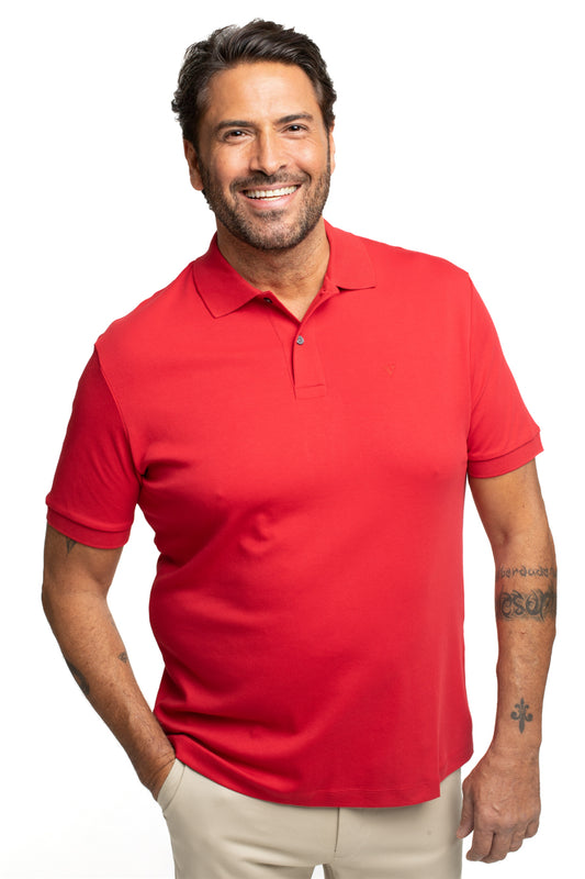 Polo Slim Pima Interlock - Vermelho