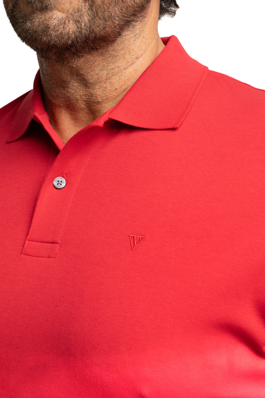 Polo Slim Pima Interlock - Vermelho