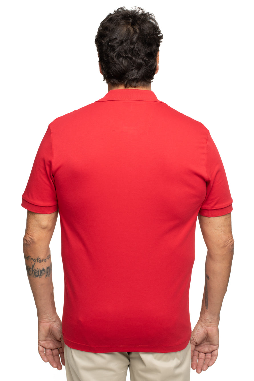 Polo Slim Pima Interlock - Vermelho