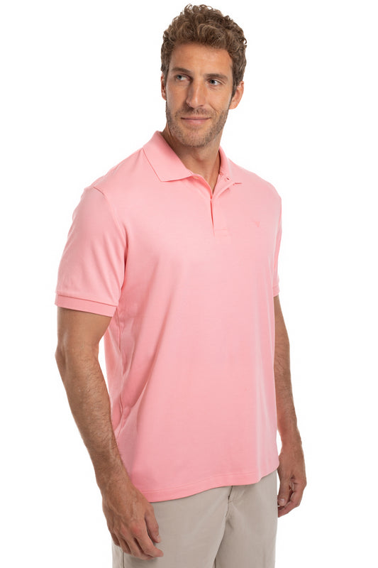 Polo Slim Pima Interlock - Rosa Claro