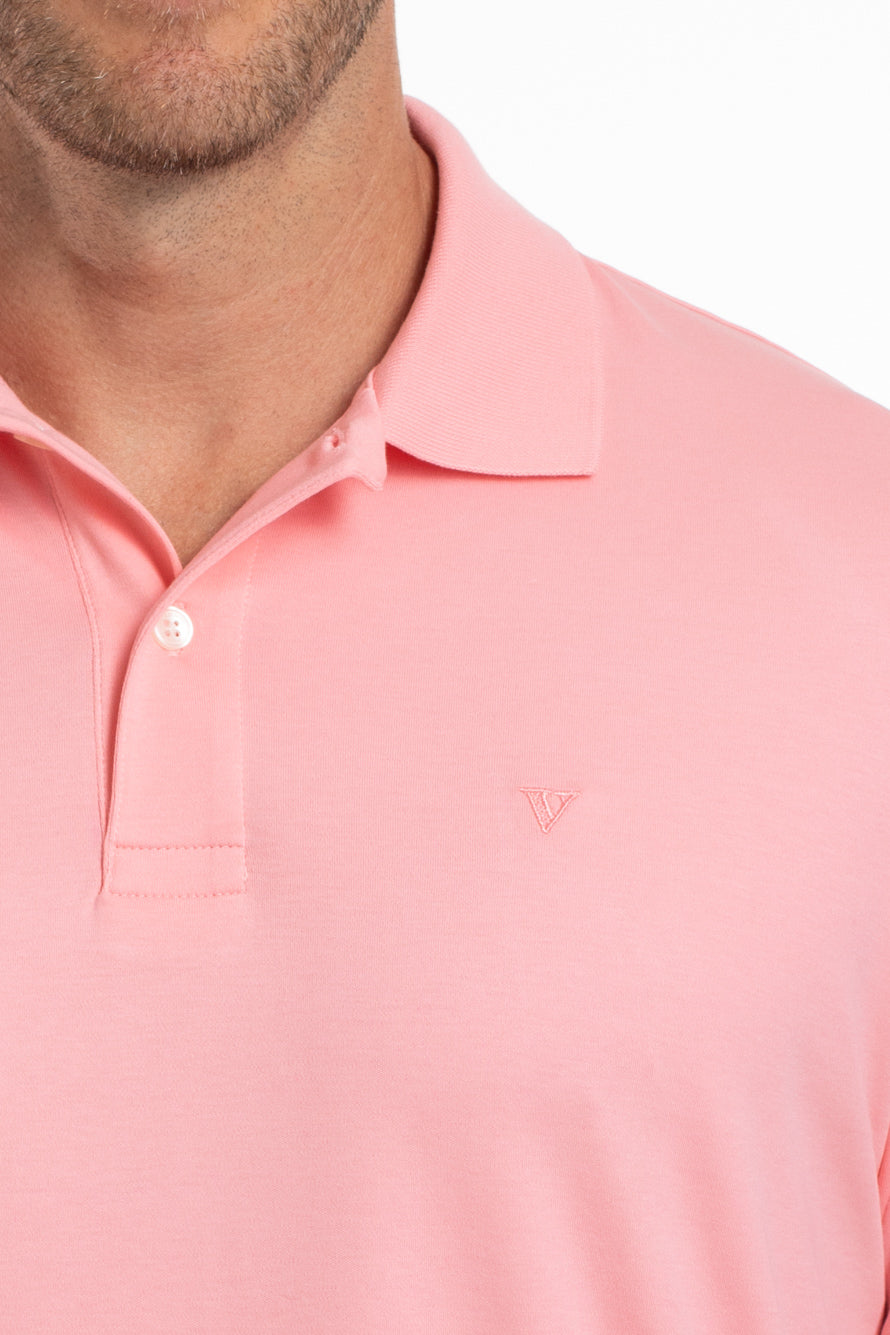 Polo Slim Pima Interlock - Rosa Claro
