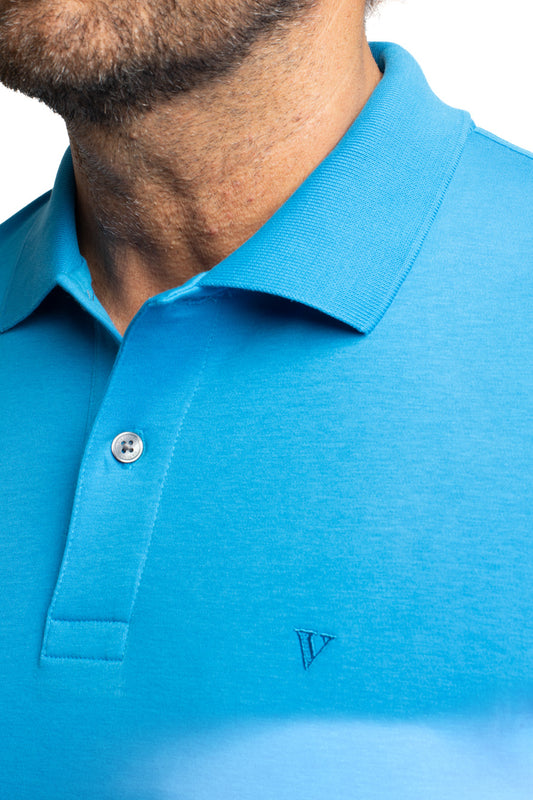 Polo Slim Pima Interlock - Turquesa