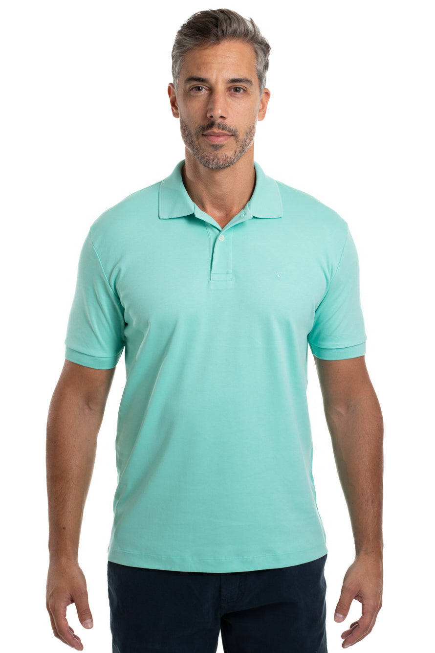 Polo Slim Pima Interlock - Verde Piscina