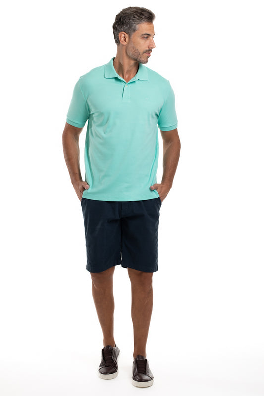 Polo Slim Pima Interlock - Verde Piscina