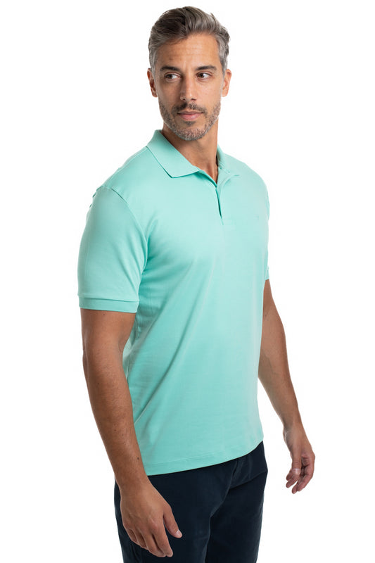 Polo Slim Pima Interlock - Verde Piscina