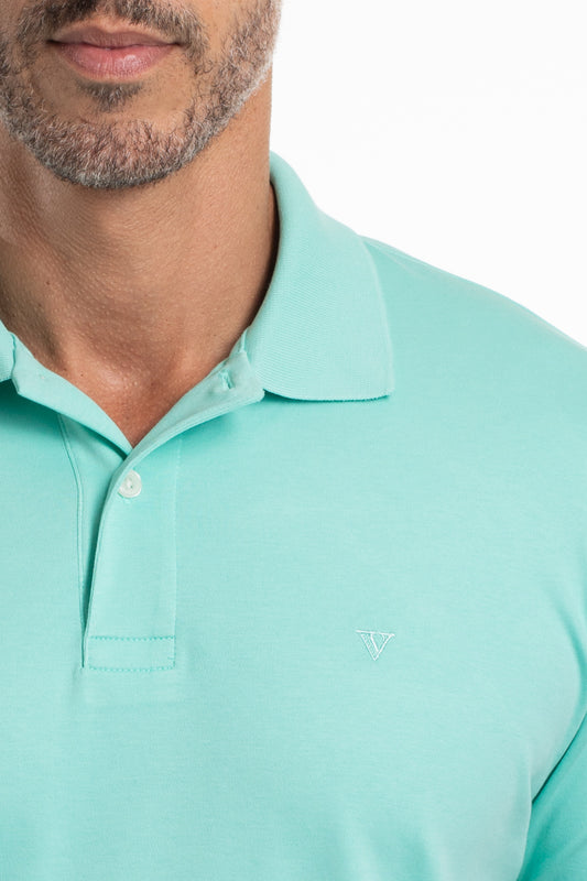 Polo Slim Pima Interlock - Verde Piscina