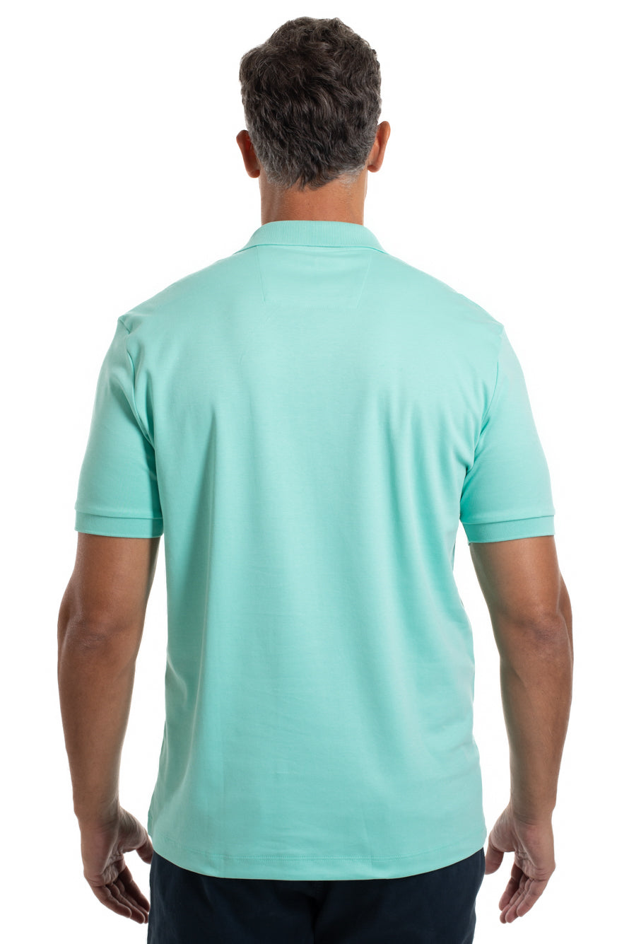 Polo Slim Pima Interlock - Verde Piscina