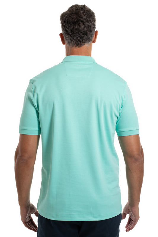 Polo Slim Pima Interlock - Verde Piscina