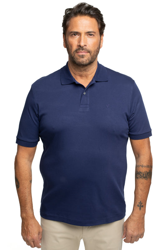 Polo Slim Pima Interlock - Azul Escuro