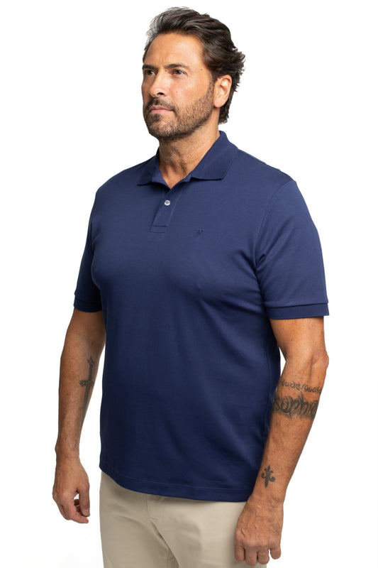 Polo Slim Pima Interlock - Azul Escuro