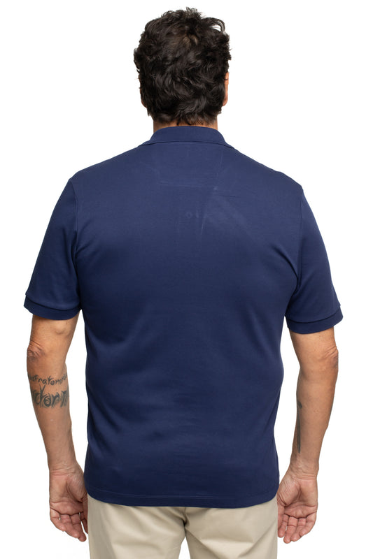Polo Slim Pima Interlock - Azul Escuro