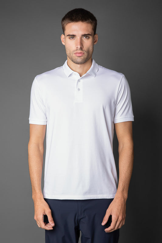 Polo Manga Curta Slim 3 Botões -  Branco