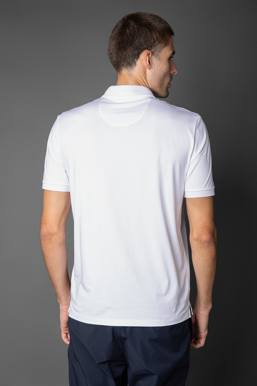 Polo Manga Curta Slim 3 Botões -  Branco