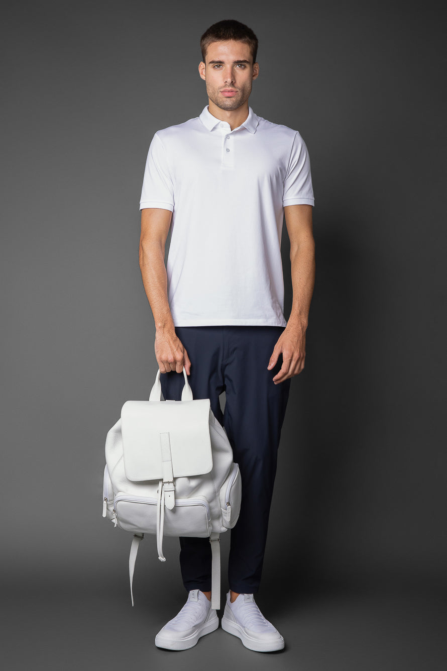 Polo Manga Curta Slim 3 Botões -  Branco