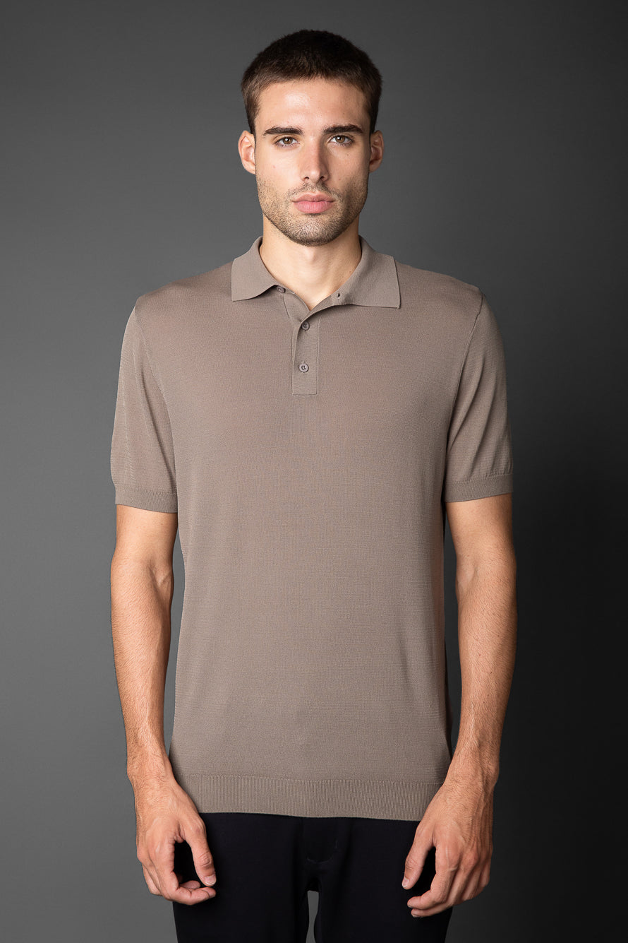 Polo Manga Curta Slim 3 Botões Retilínea - Verde