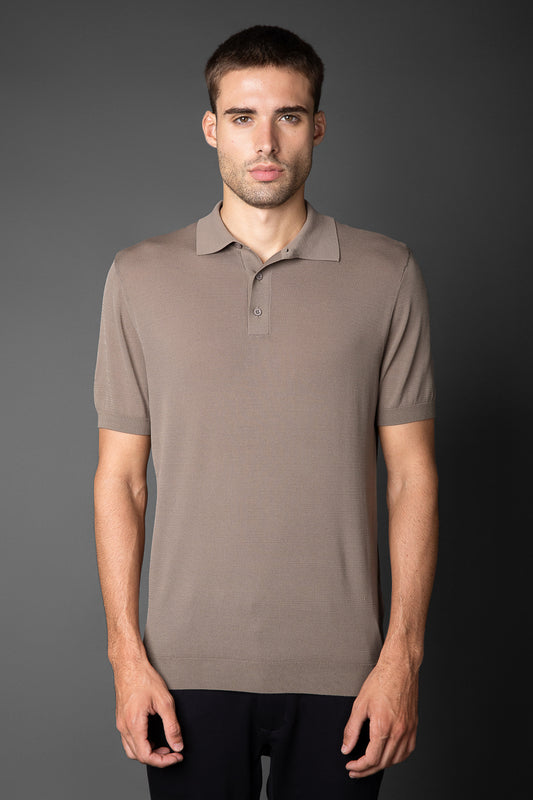 Polo Manga Curta Slim 3 Botões Retilínea - Verde