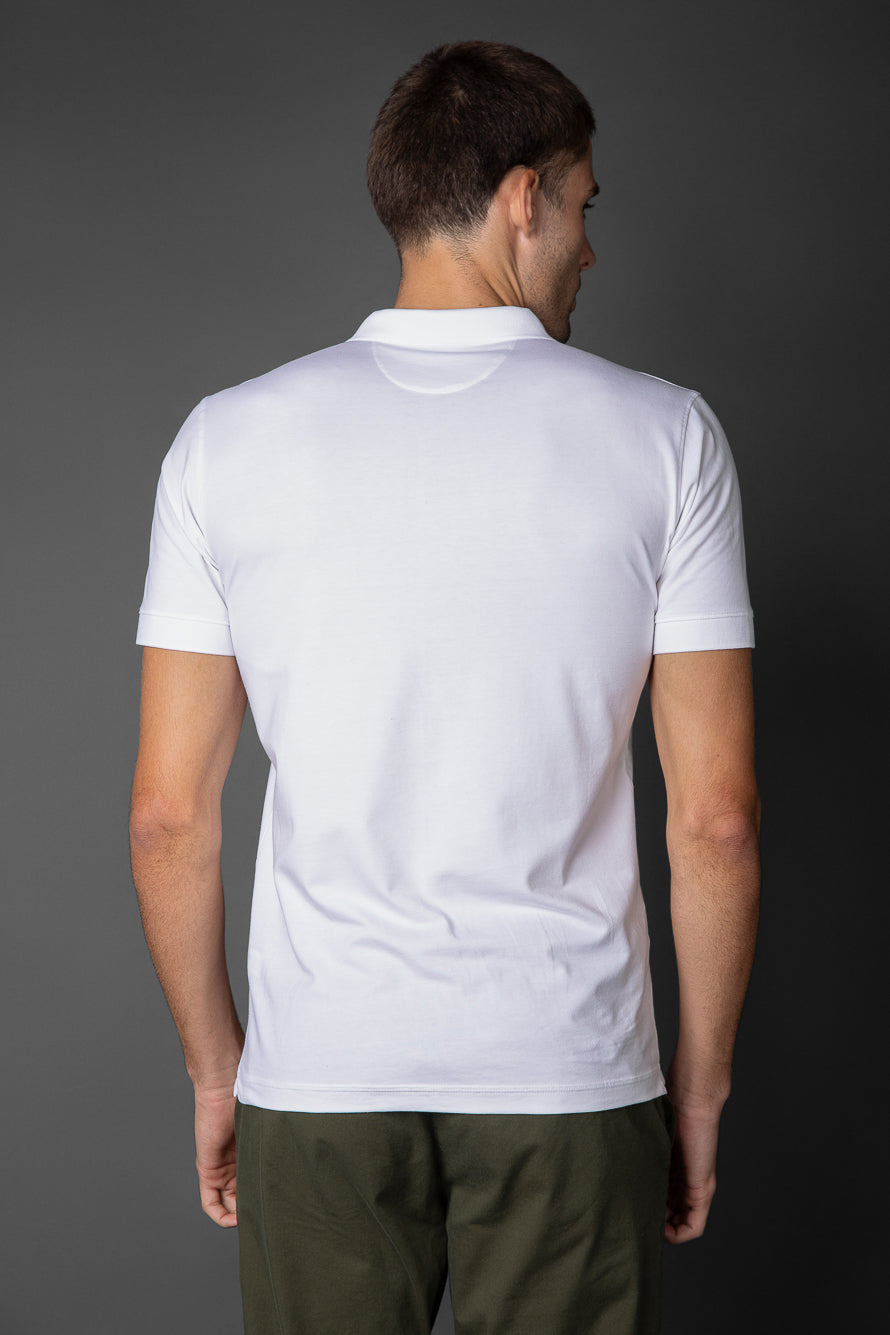 Polo Manga Curta Vista Dupla Jersey Pima - Branco