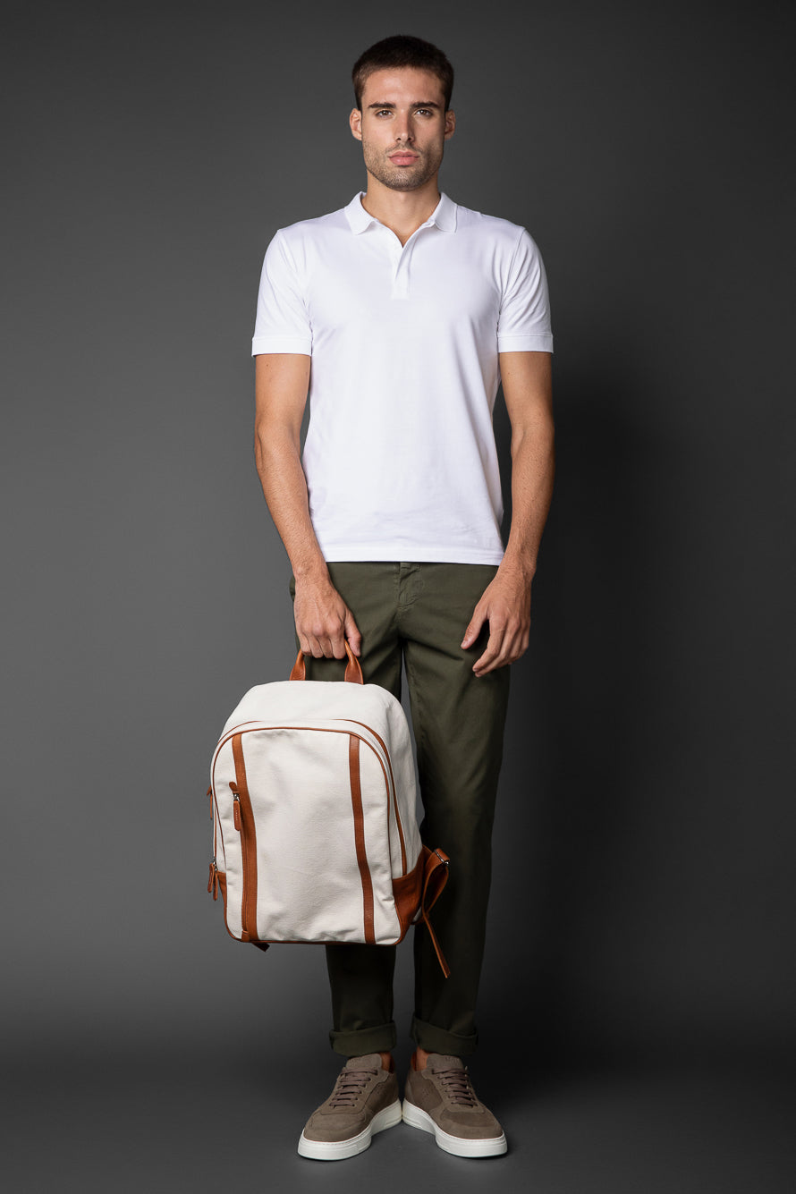 Polo Manga Curta Vista Dupla Jersey Pima - Branco