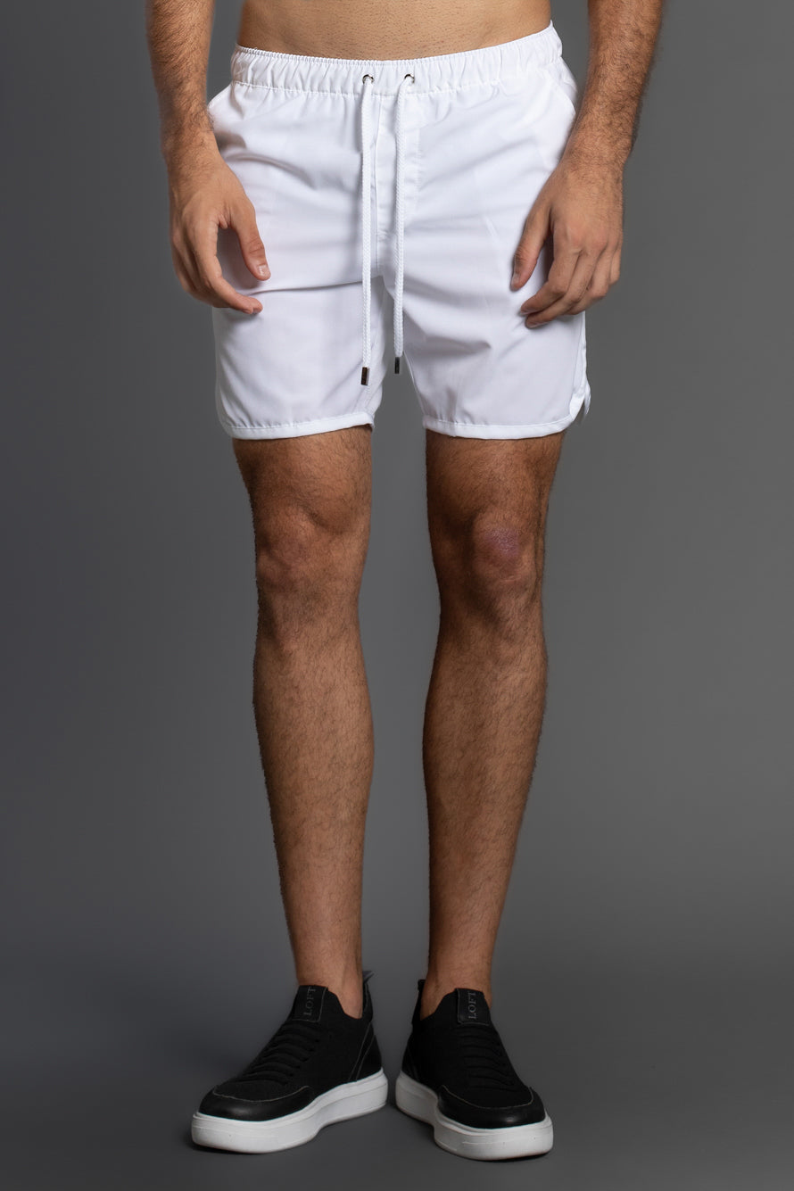 Shorts Liso Retro Com Vies - Branco