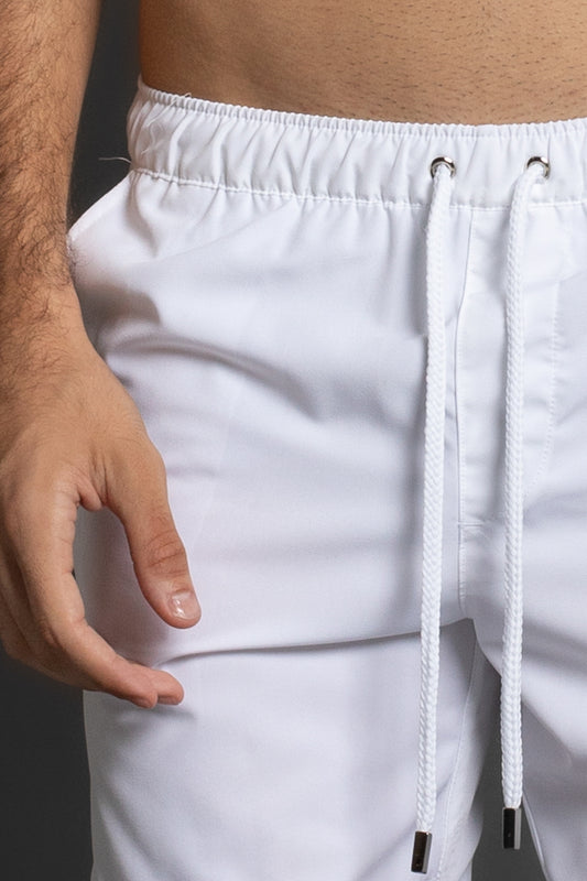 Shorts Liso Retro Com Vies - Branco