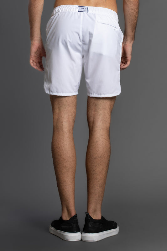 Shorts Liso Retro Com Vies - Branco