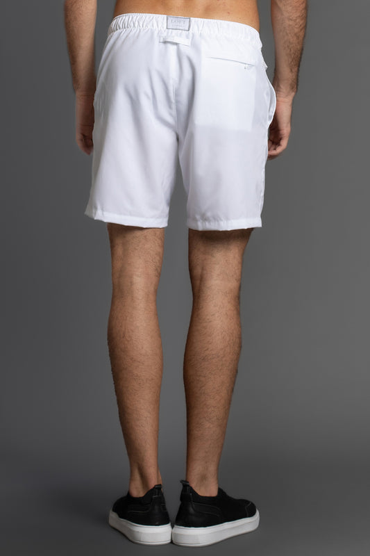 Shorts Liso Bolso Falso - Branco