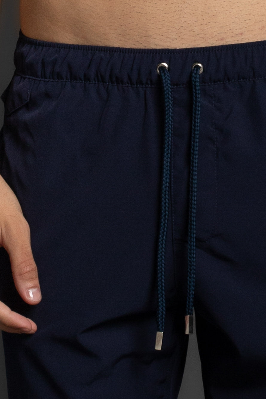 Shorts Liso Bolso Falso - Marinho