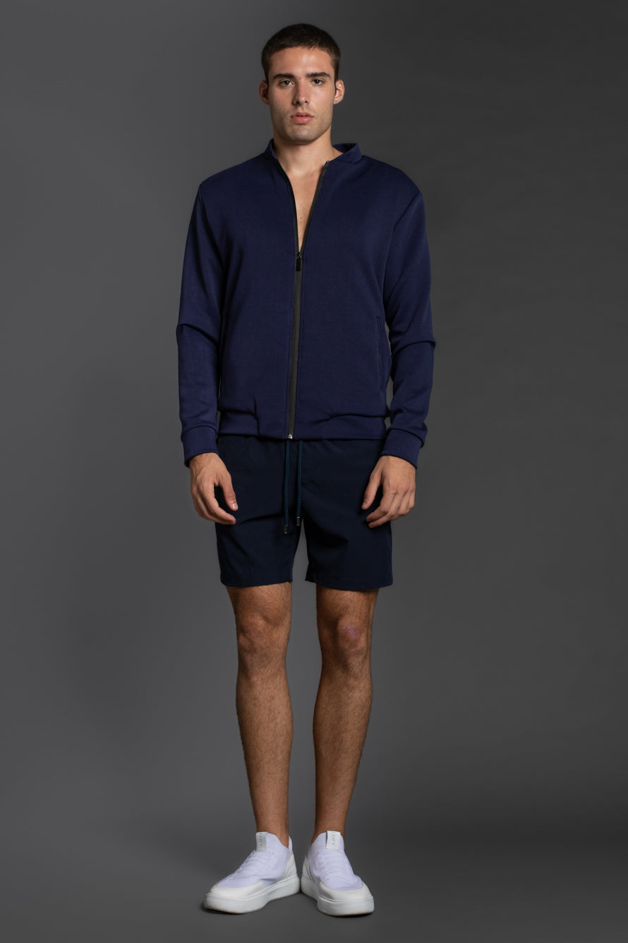 Shorts Liso Bolso Falso - Marinho