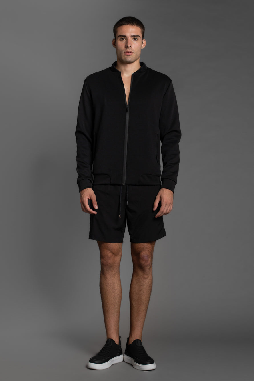 Shorts Liso Bolso Falso - Preto