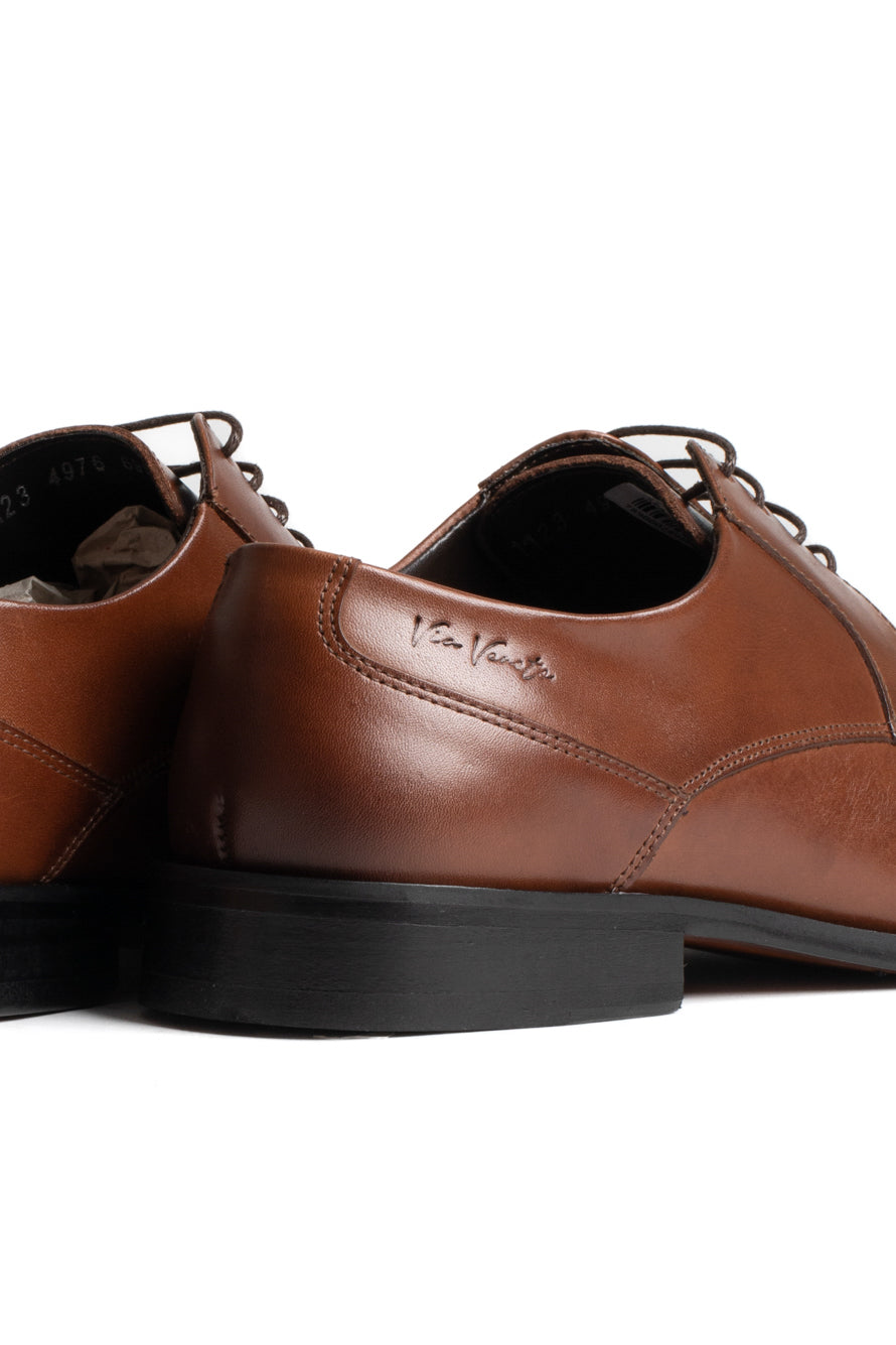 Sapato Social De Amarrar Sola Couro - Whisky