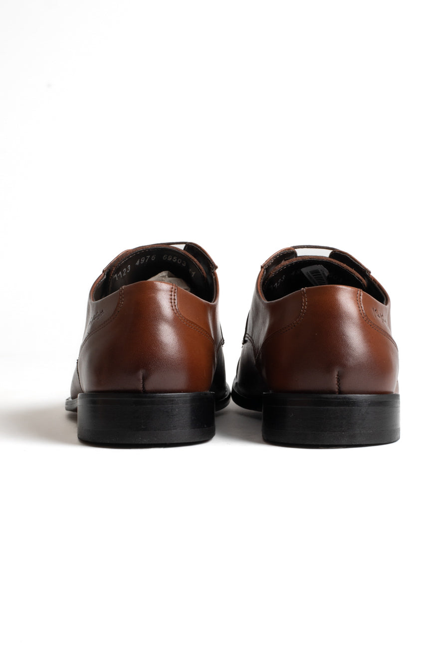 Sapato Social De Amarrar Sola Couro - Whisky