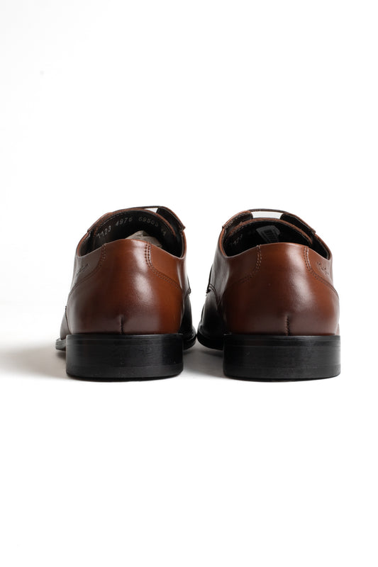 Sapato Social De Amarrar Sola Couro - Whisky