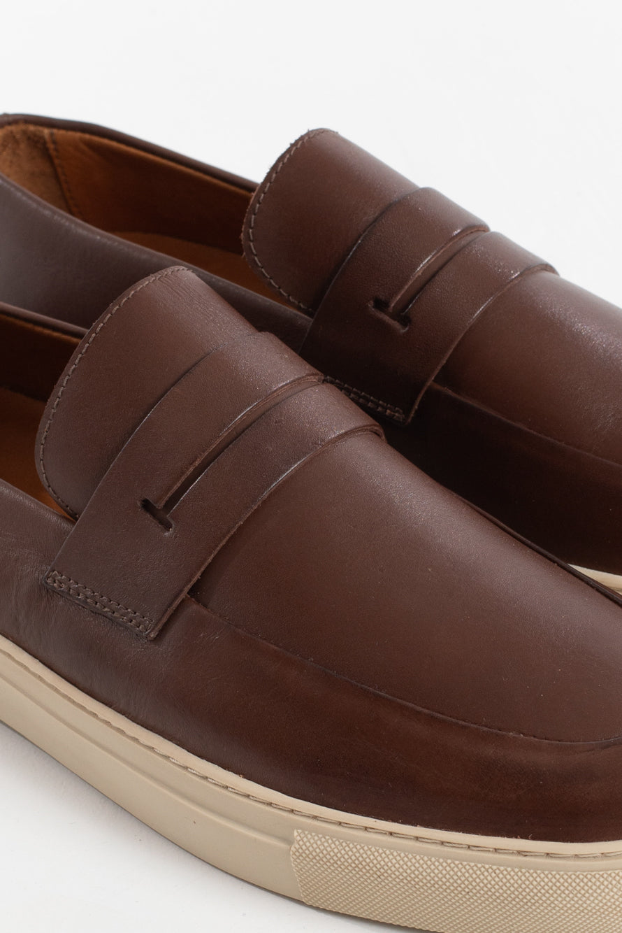 Mocassim Gravata Milão De Couro - Pinhao