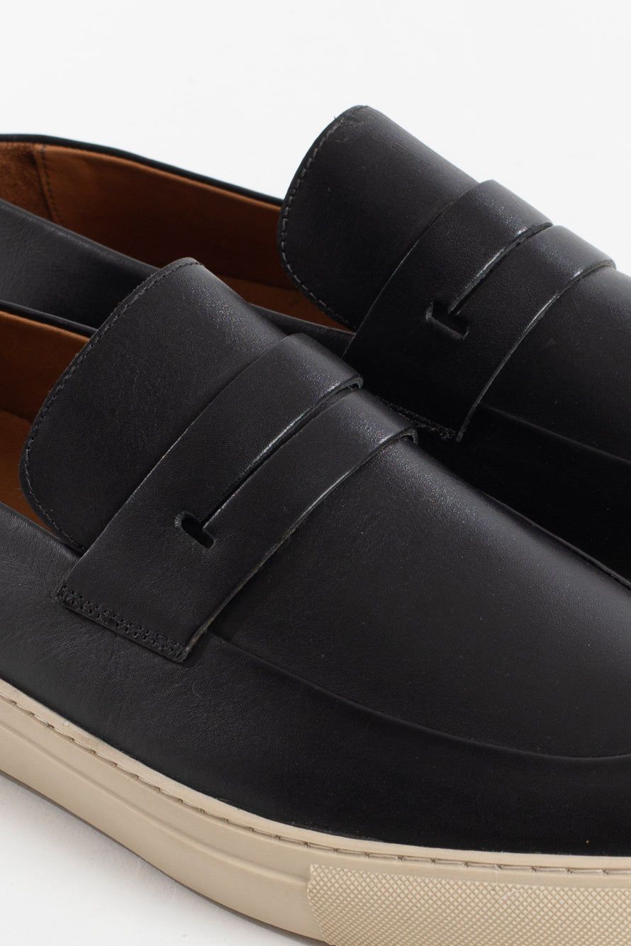 Mocassim Gravata Milão De Couro - Preto