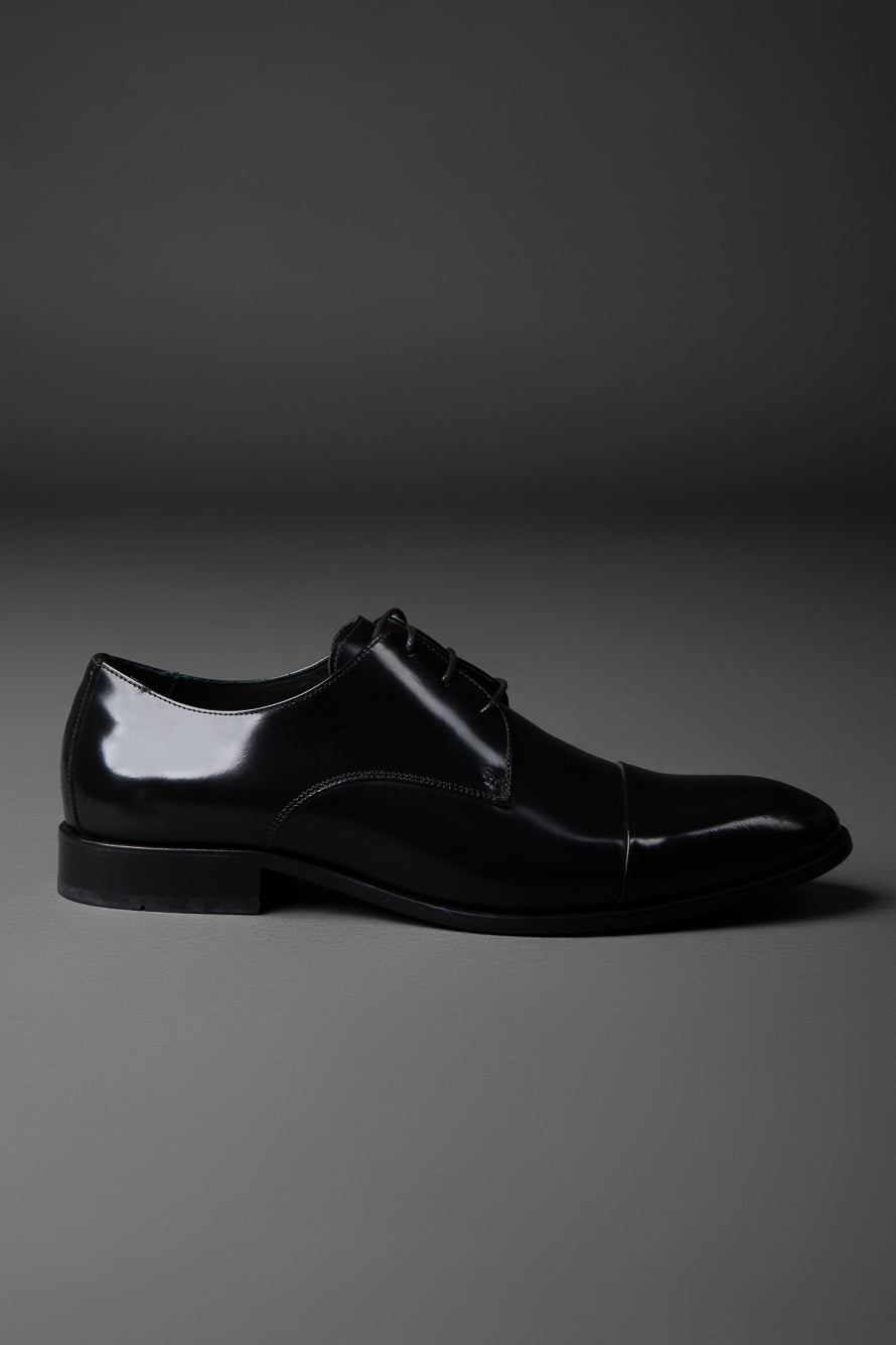 Sapato Amarrar Box Bico Ponto Luva - Preto