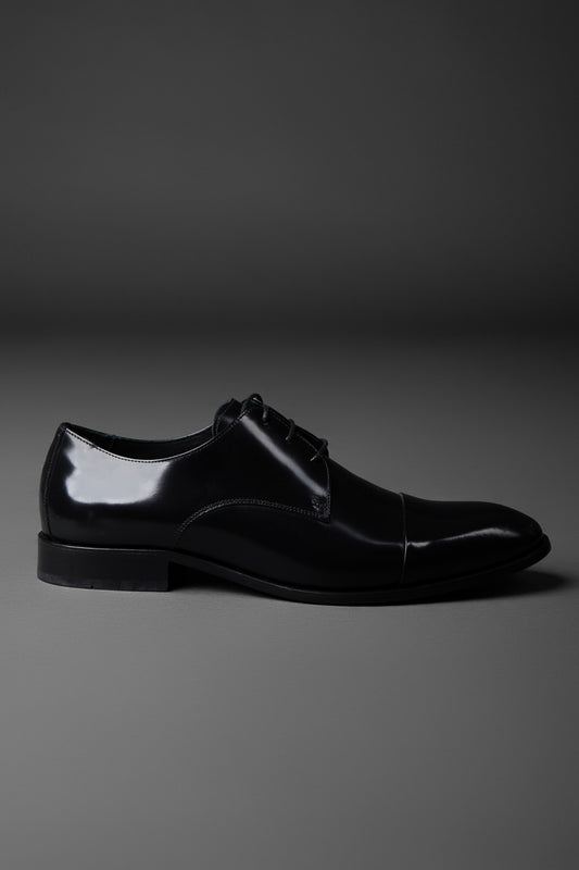 Sapato Amarrar Box Bico Ponto Luva - Preto