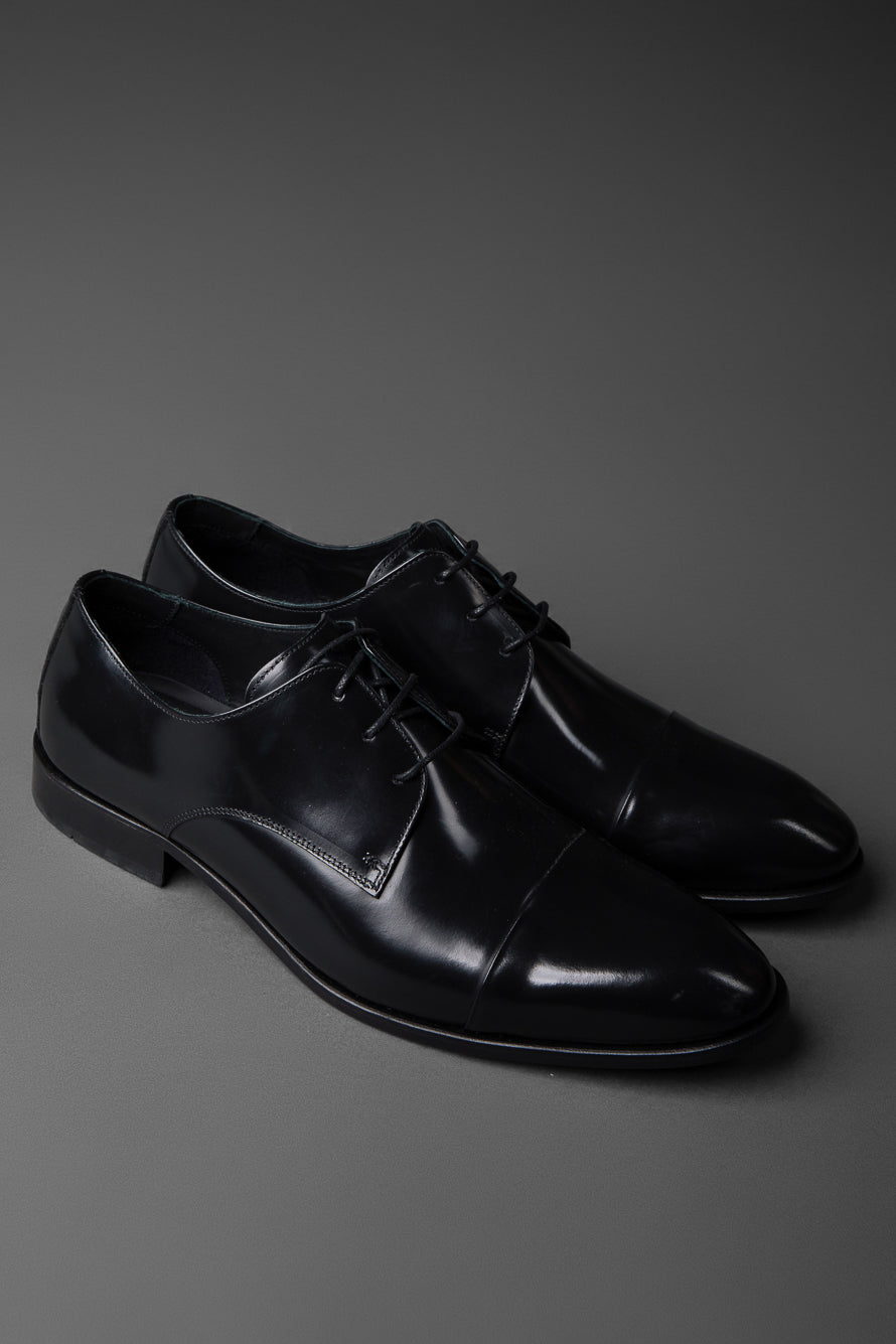 Sapato Amarrar Box Bico Ponto Luva - Preto