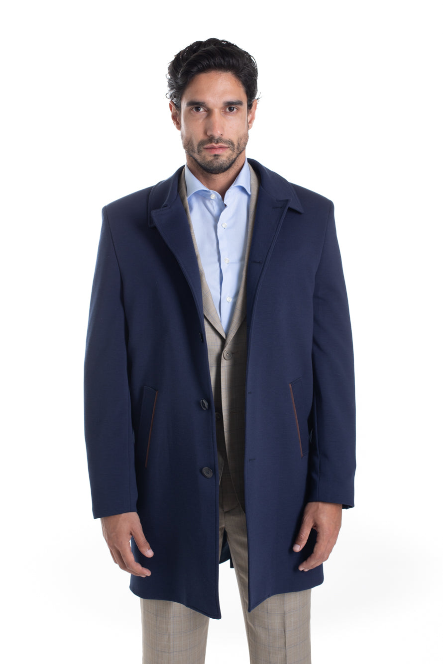 Car Coat Liso Classic - Marinho
