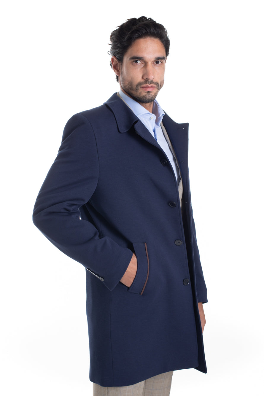 Car Coat Liso Classic - Marinho